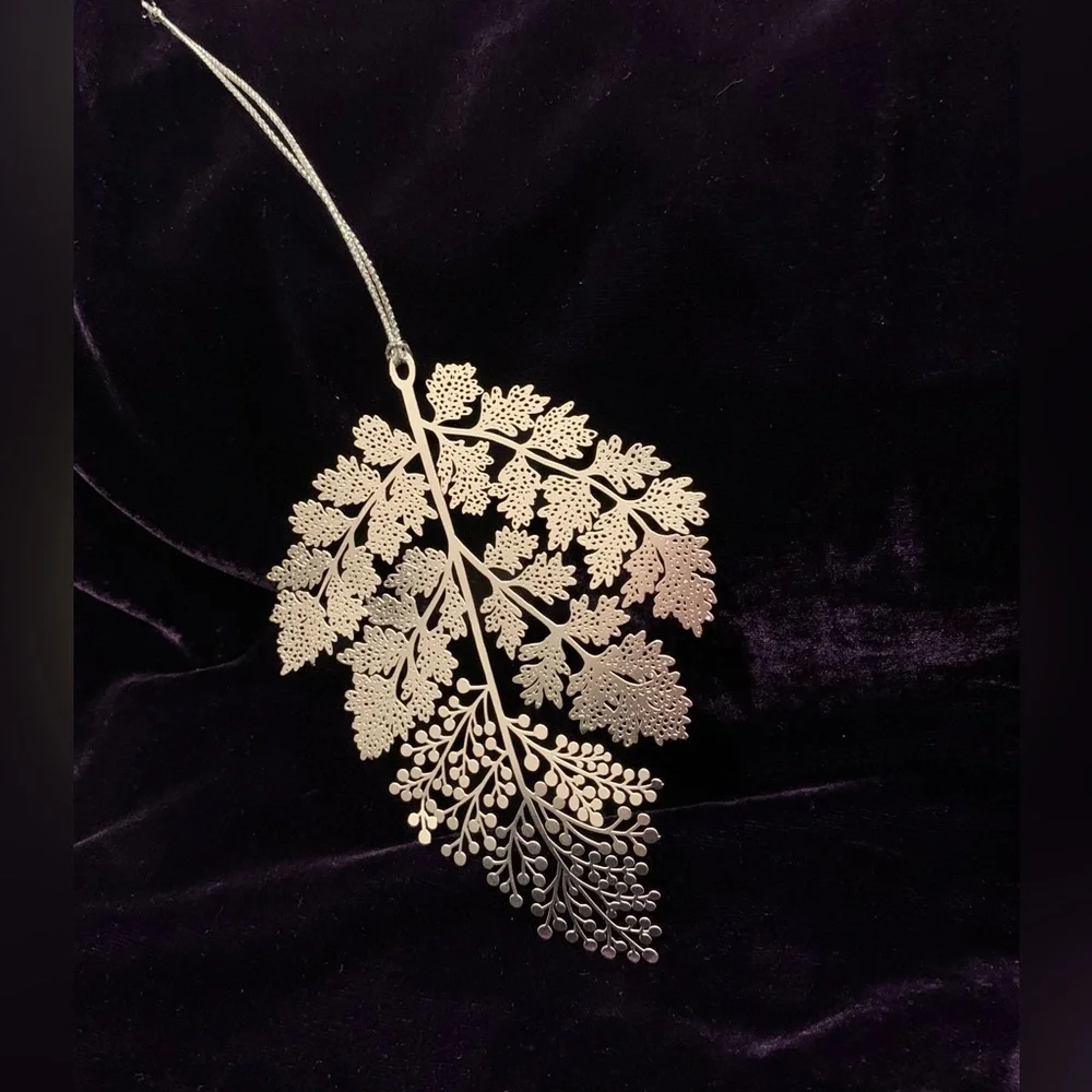 Vintage CRATE & BARREL Silver-Stamped Tree Branch Ornament